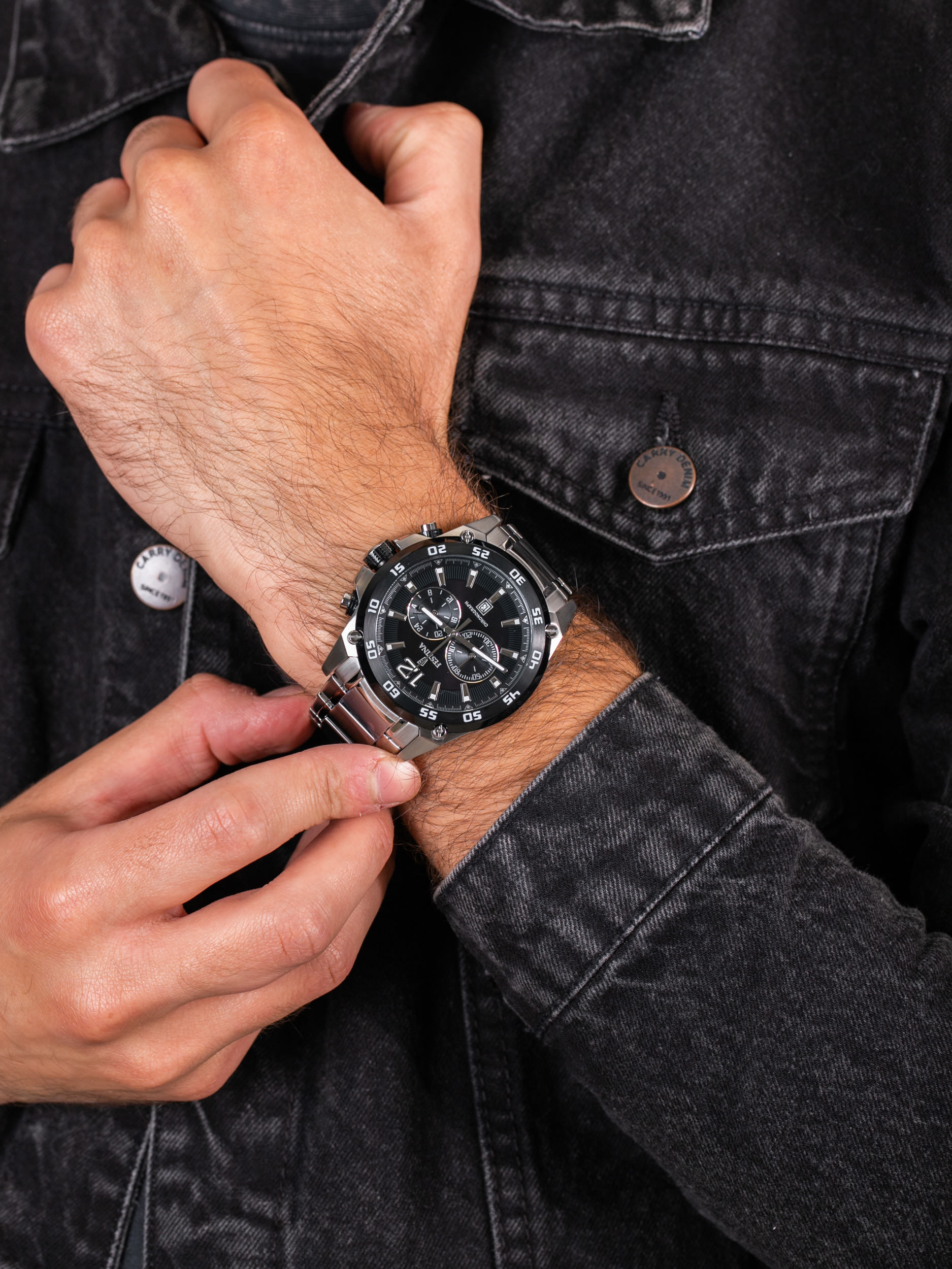 zegarek Festina F16680-4 Chronograph męski z chronograf Chronograf - miniatura 3