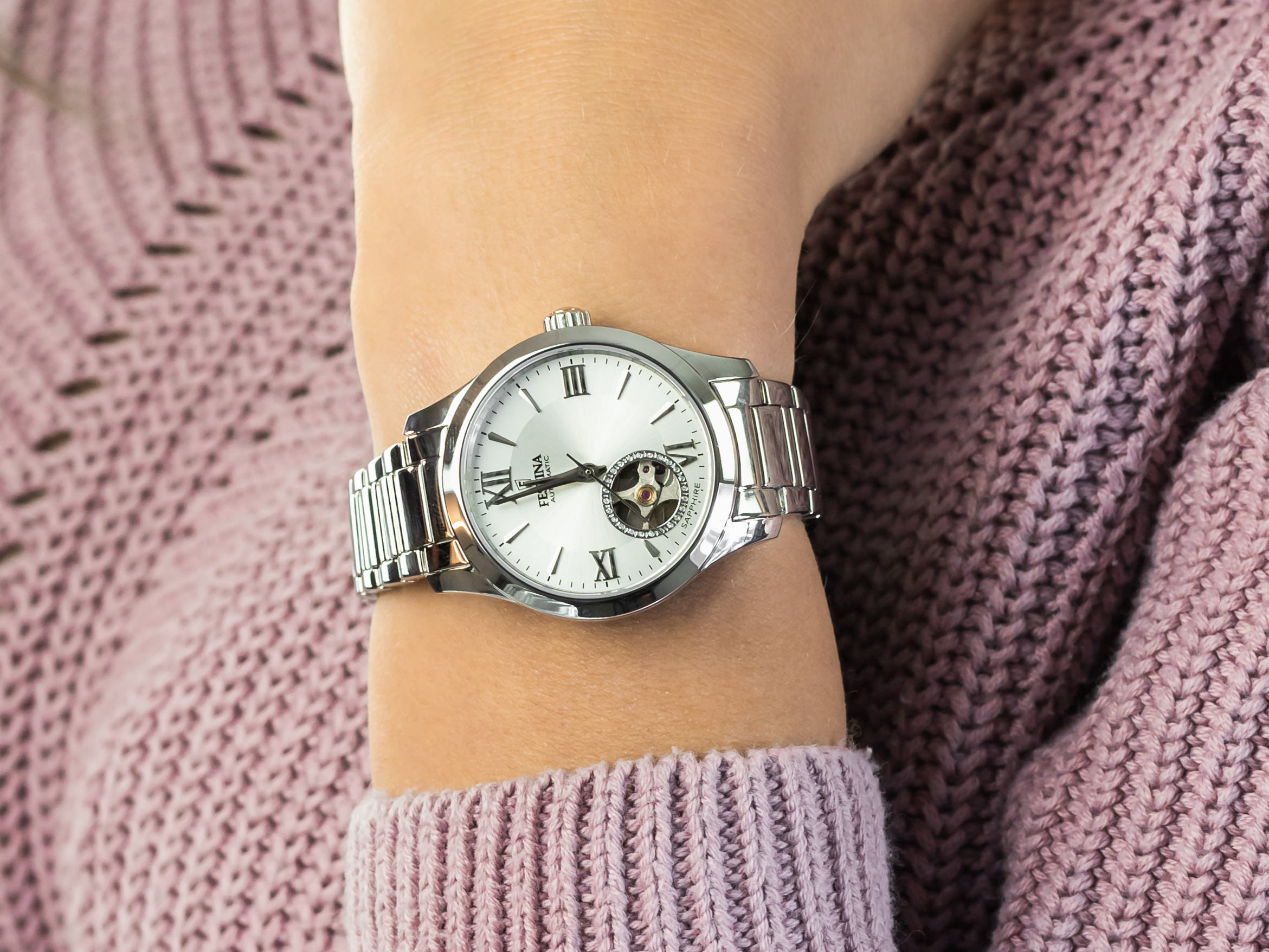 Festina F20488-1 Open Heart Automatic zegarek klasyczny Classic - miniatura 4
