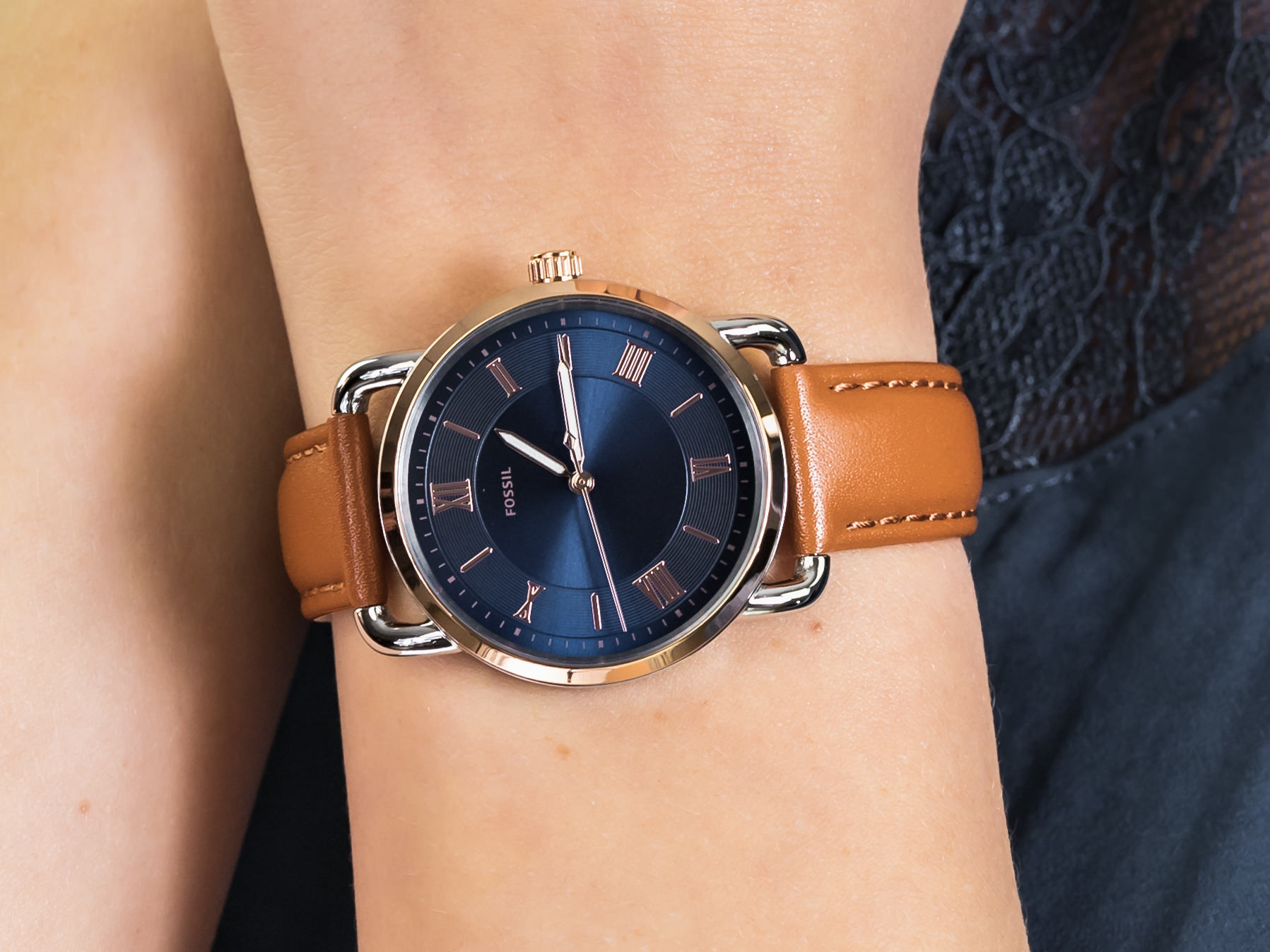 Fossil ES4913SET COPELAND THREE-HAND TAN LEATHER zegarek klasyczny Copeland - miniatura 4