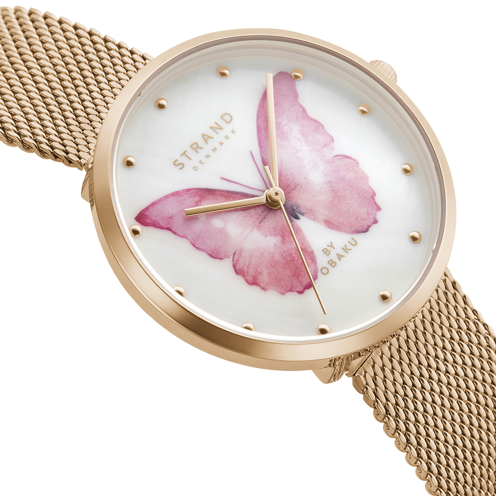 Strand S700LXVWMV-DBP zegarek różowe złoto klasyczny Butterfly bransoleta - miniatura 5