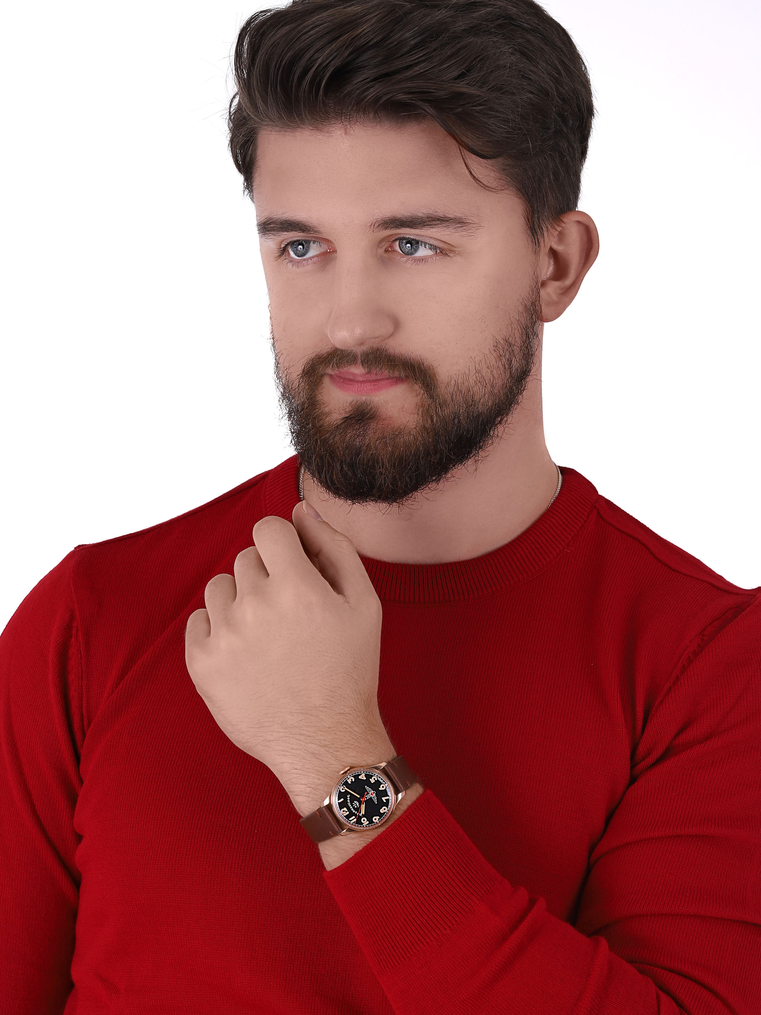 Sturmanskie 2609-3759471 zegarek różowe złoto klasyczny GAGARIN pasek - miniatura 2