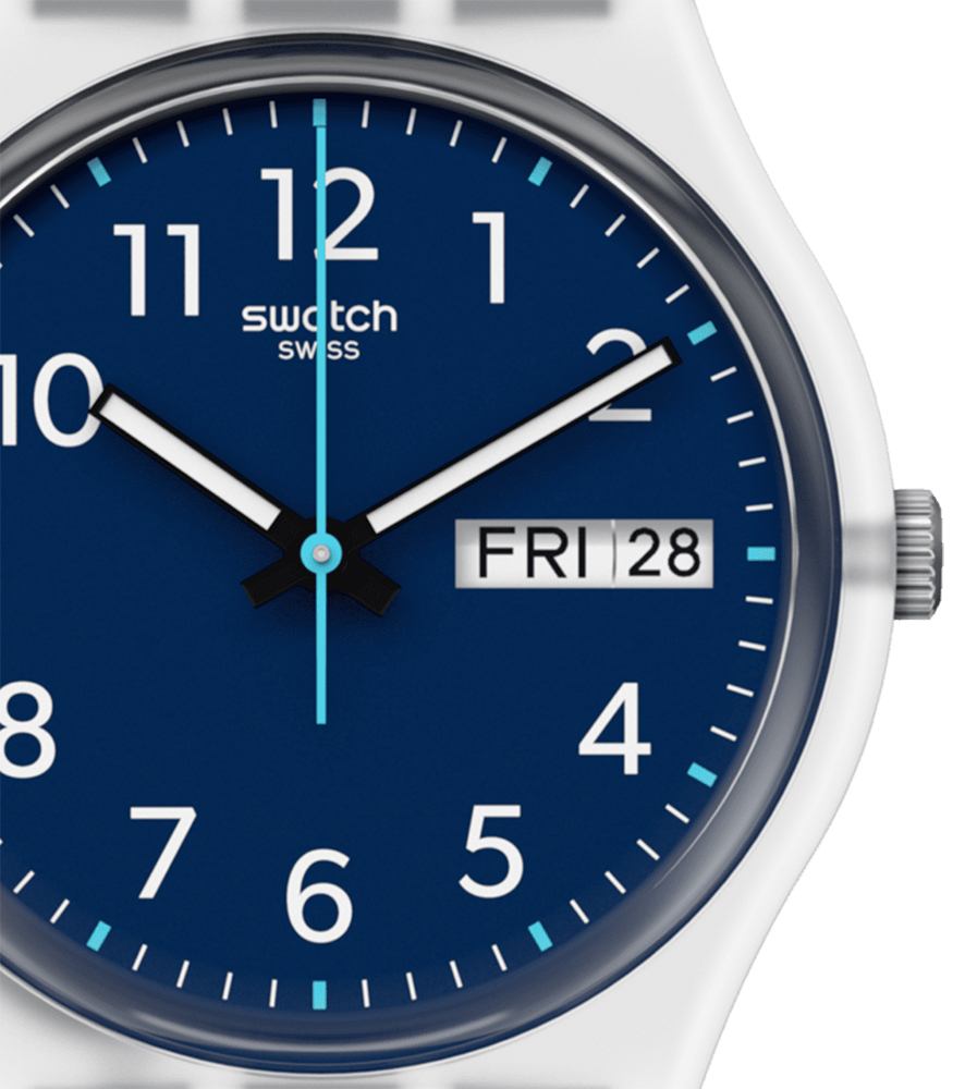 Swatch GE725 zegarek biały klasyczny Originals pasek - miniatura 2