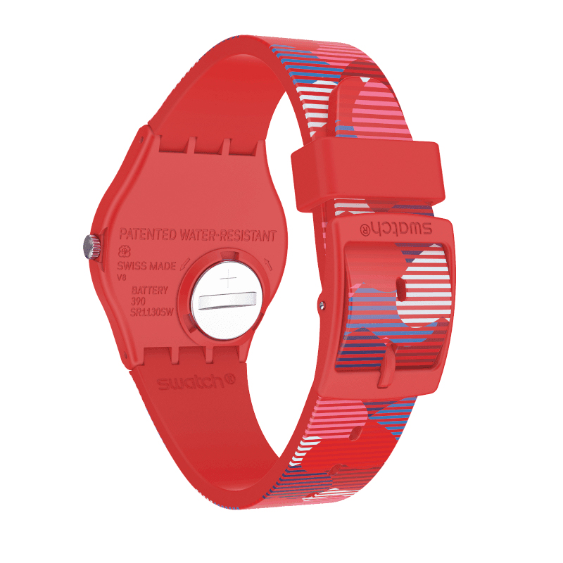 Swatch GR182 zegarek czerwony klasyczny Originals pasek - miniatura 4