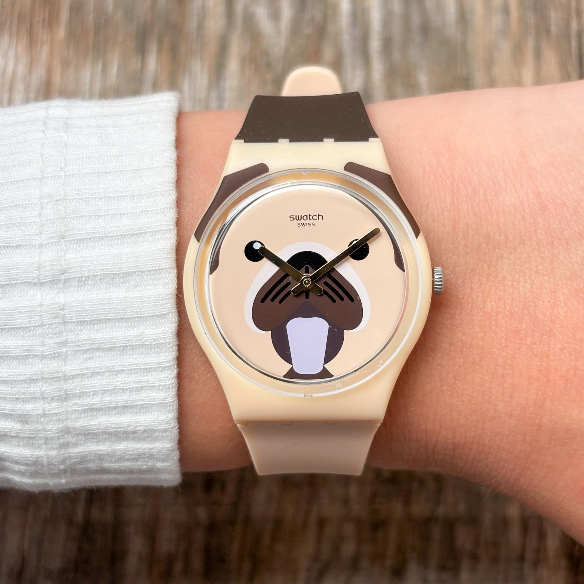 Swatch GT109 zegarek beżowy klasyczny Originals pasek - miniatura 8