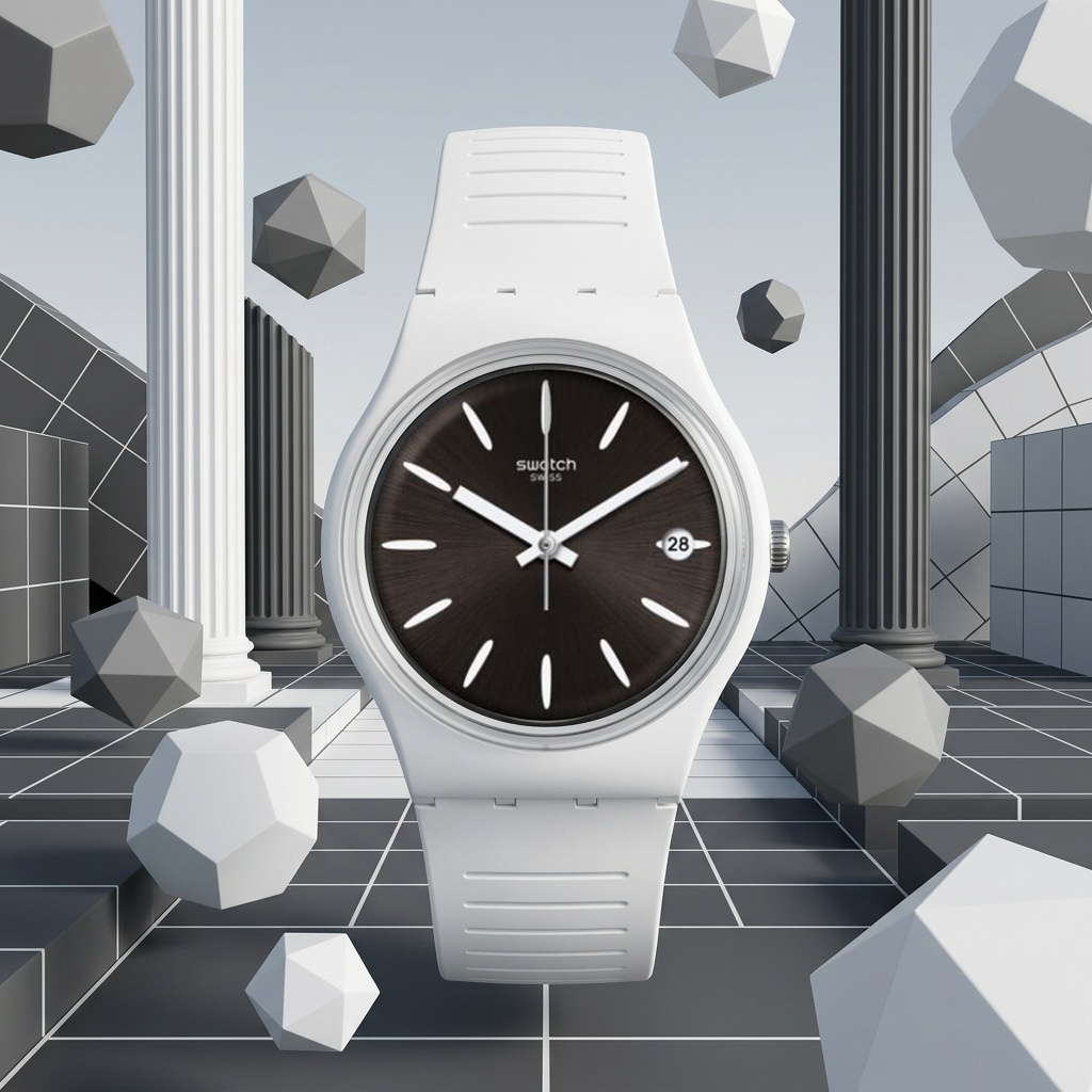 Swatch GW410 zegarek biały fashion-modowy Originals pasek - miniatura 8