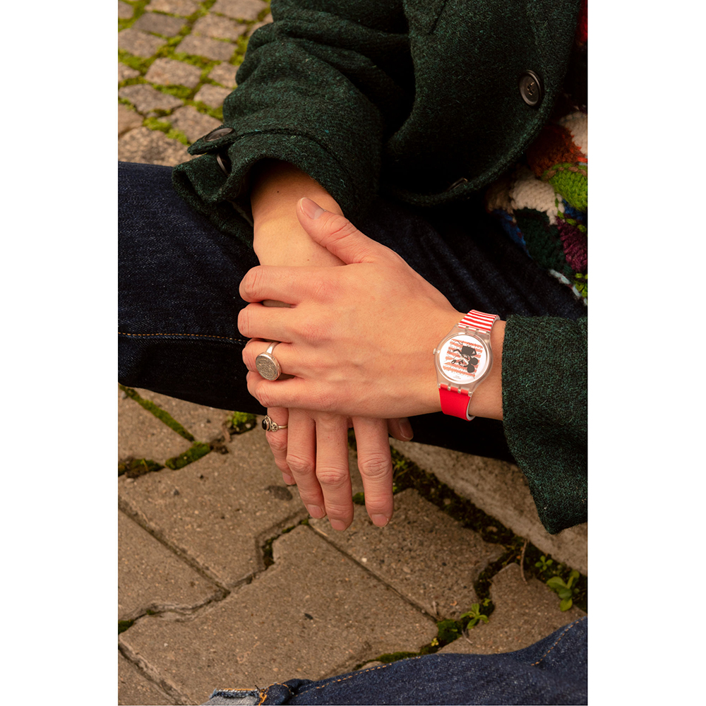 Swatch GZ352 zegarek czarny klasyczny Originals pasek - miniatura 5