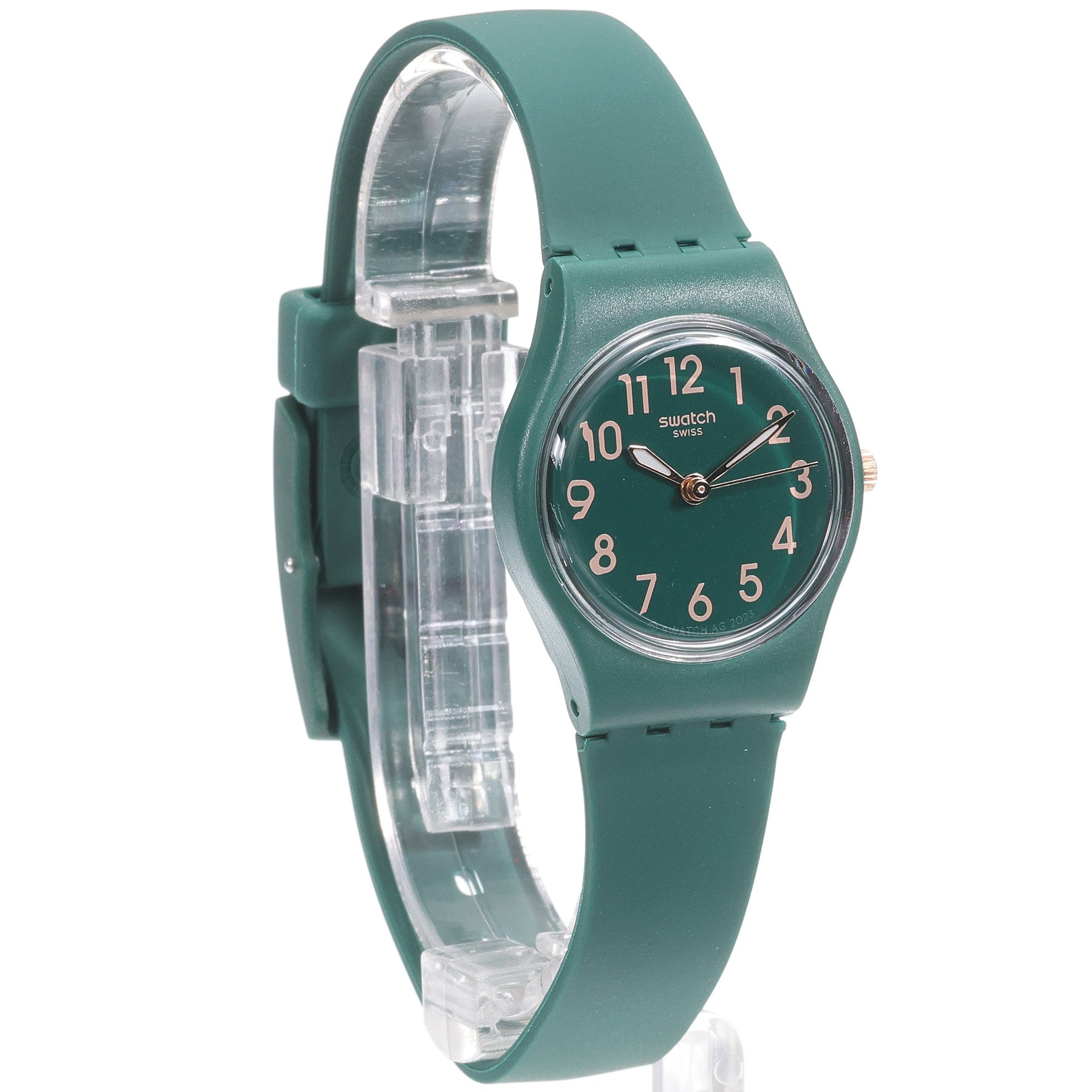Swatch LG130 zegarek zielony klasyczny Originals pasek