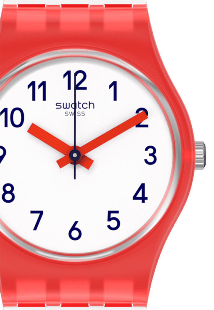 Swatch LR135 zegarek czerwony klasyczny Originals pasek - miniatura 2