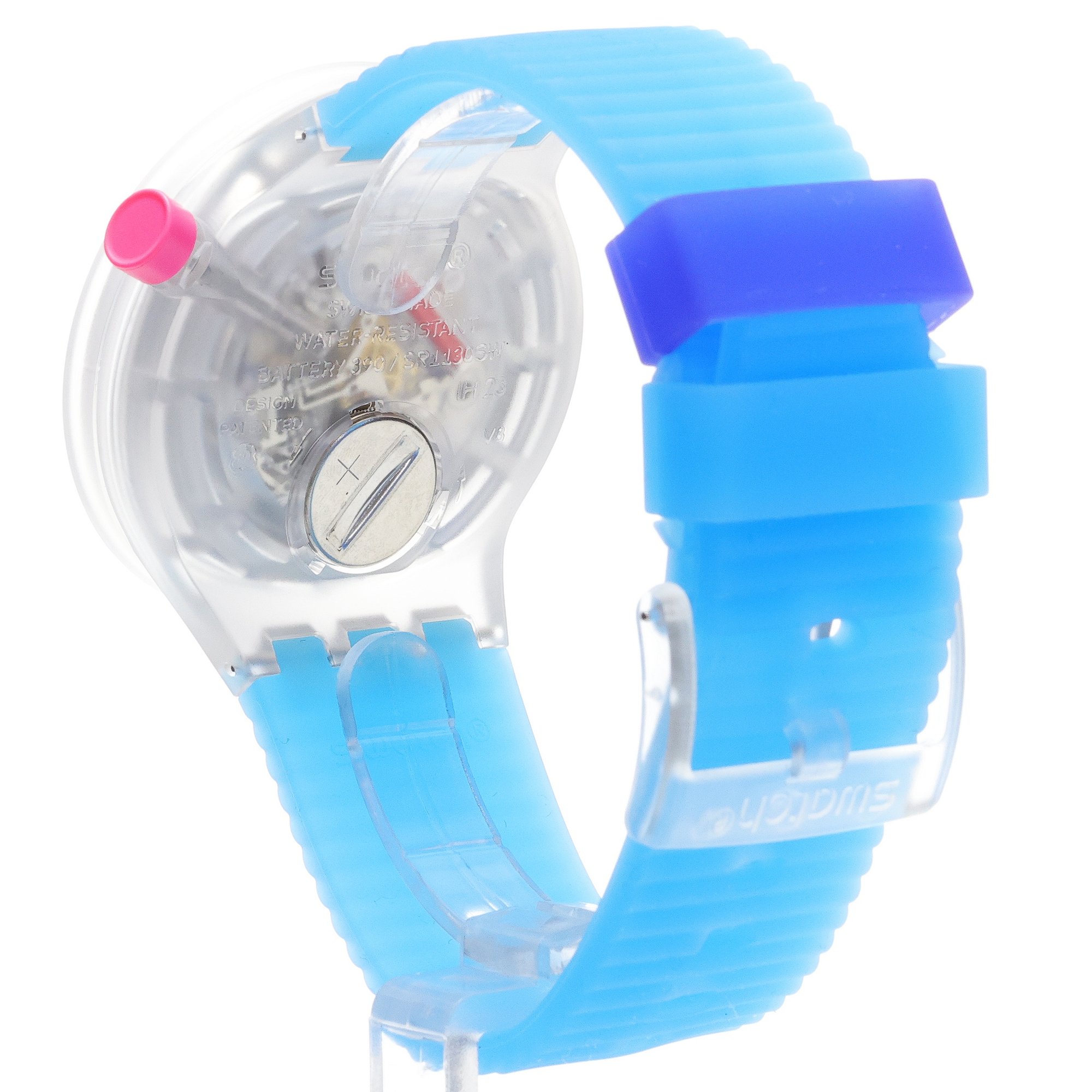 Swatch SB01K400 Big Bold NEON HIELO zegarek dla dzieci sportowy akrylowe - miniatura 4
