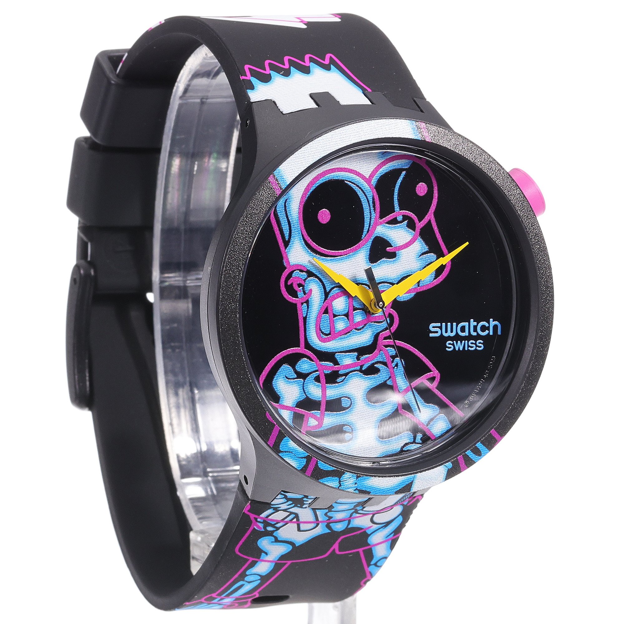 Swatch SB01Z105 Aye Carumboo Big Bold fashion-modowy zegarek czarny - miniatura 3