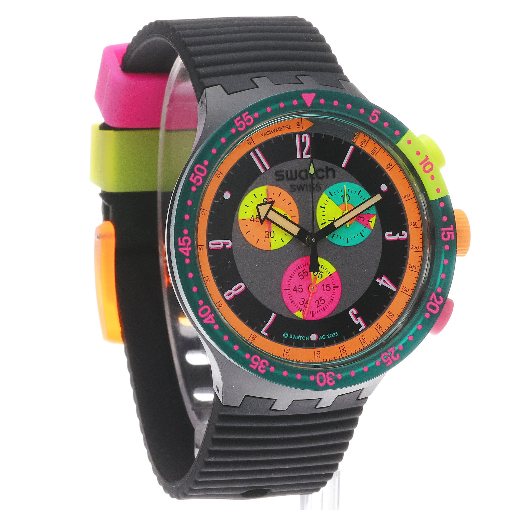 Swatch SB02B104 zegarek czarny sportowy Big Bold pasek - miniatura 3