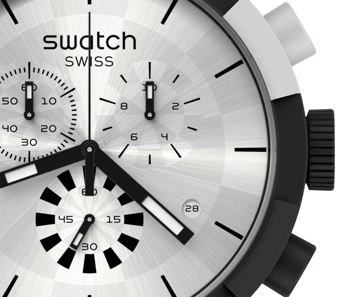 Swatch SB02B404 zegarek czarny sportowy Big Bold pasek - miniatura 2