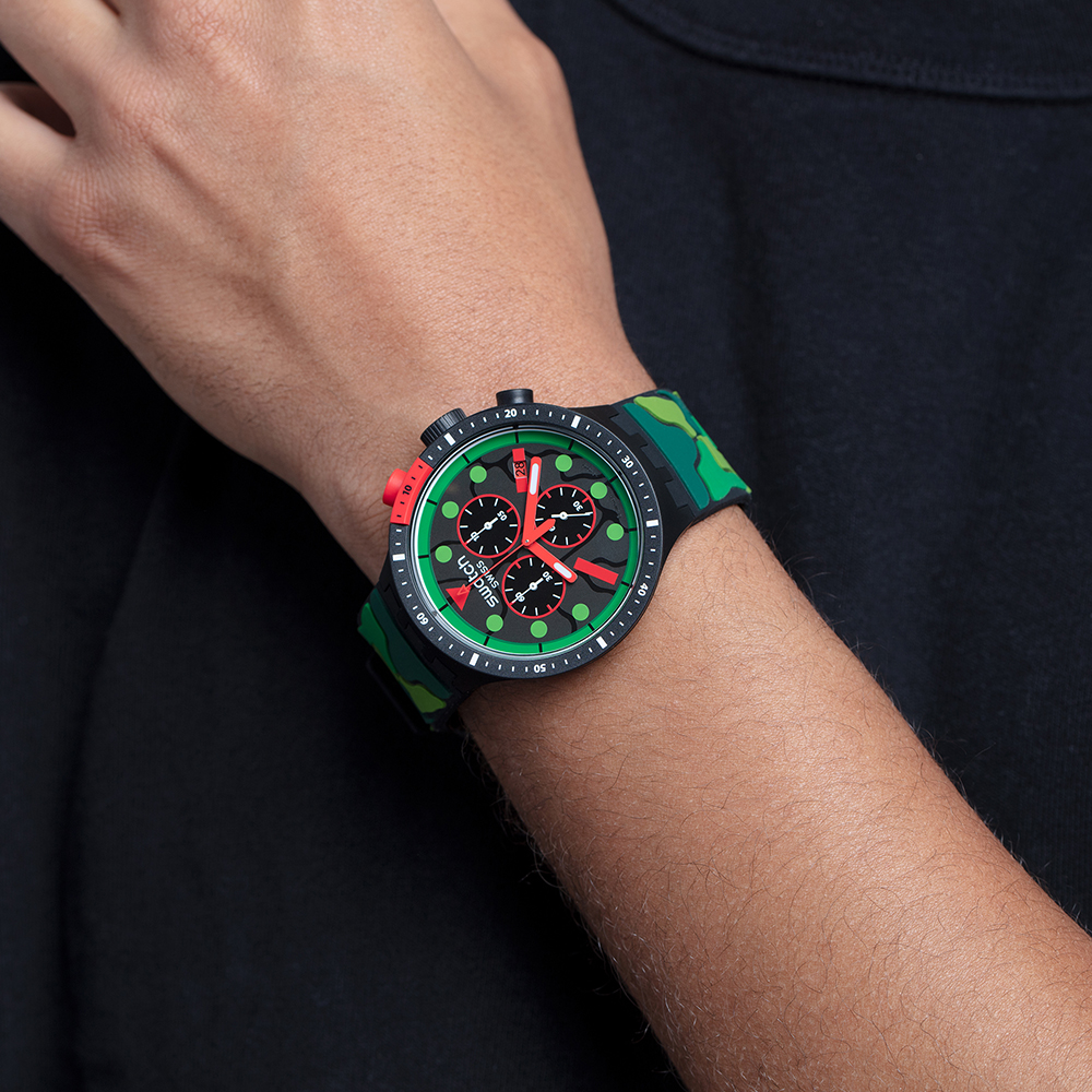Swatch SB02B409 zegarek czarny sportowy Big Bold pasek - miniatura 7