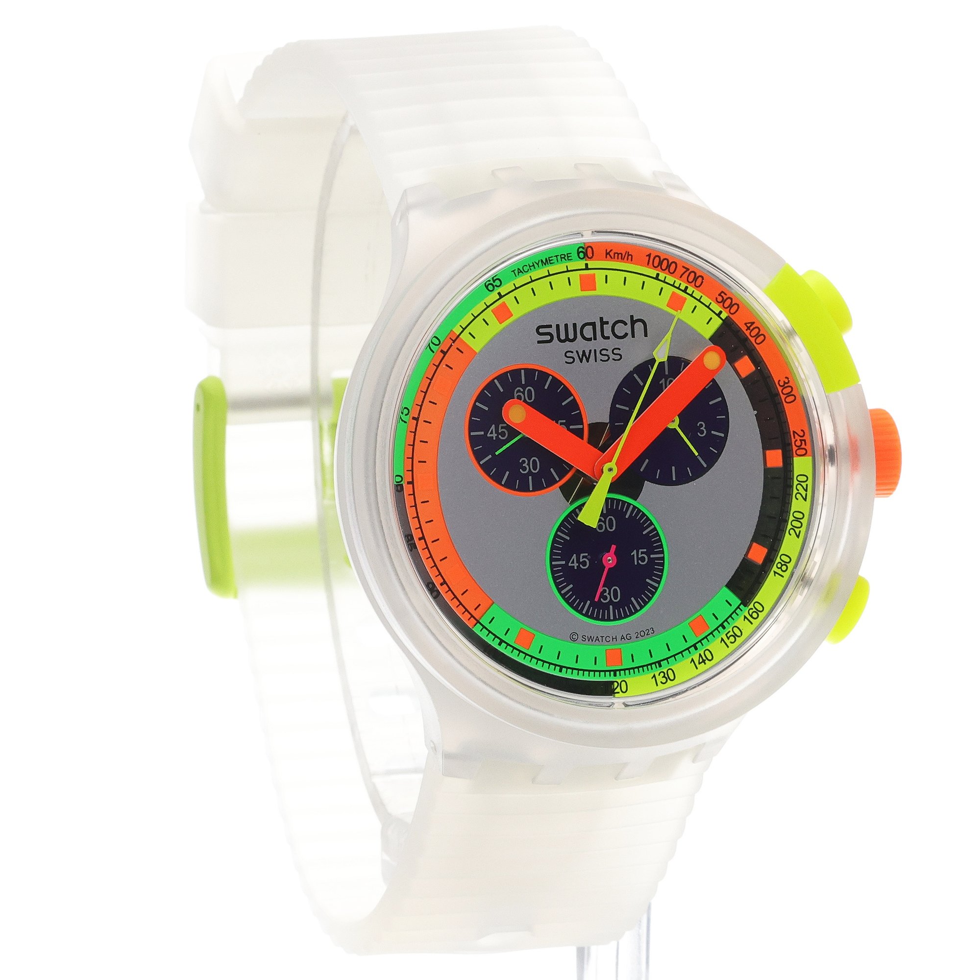 Swatch SB02K101-6000 zegarek biały sportowy Big Bold pasek