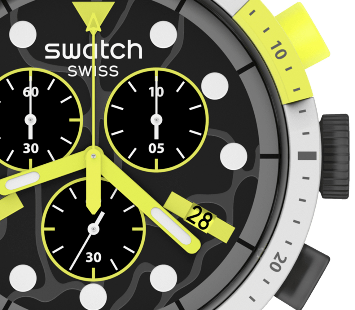 Swatch SB02M400 zegarek czarny sportowy Big Bold pasek - miniatura 4