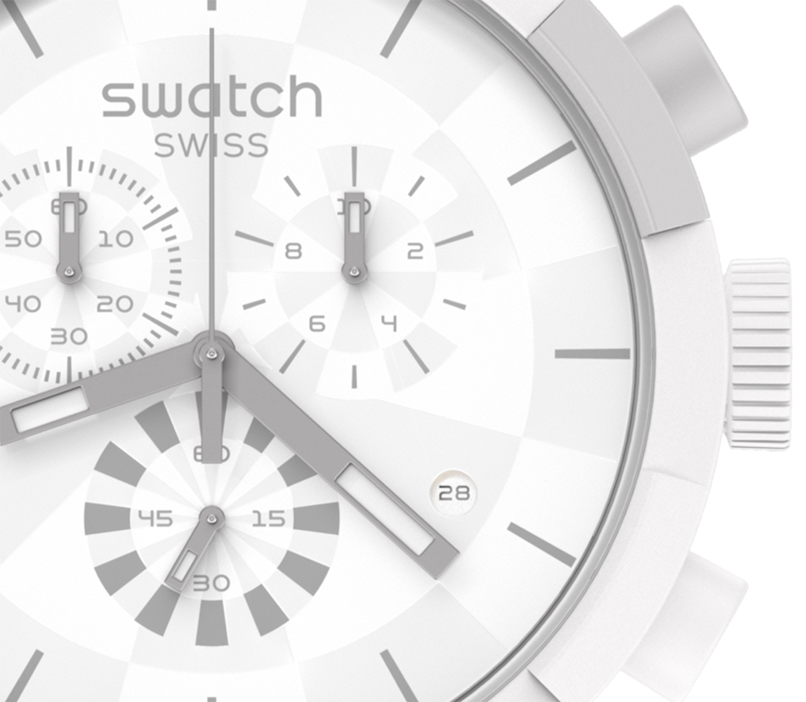 Swatch SB02W400 zegarek czarny sportowy Big Bold pasek - miniatura 2