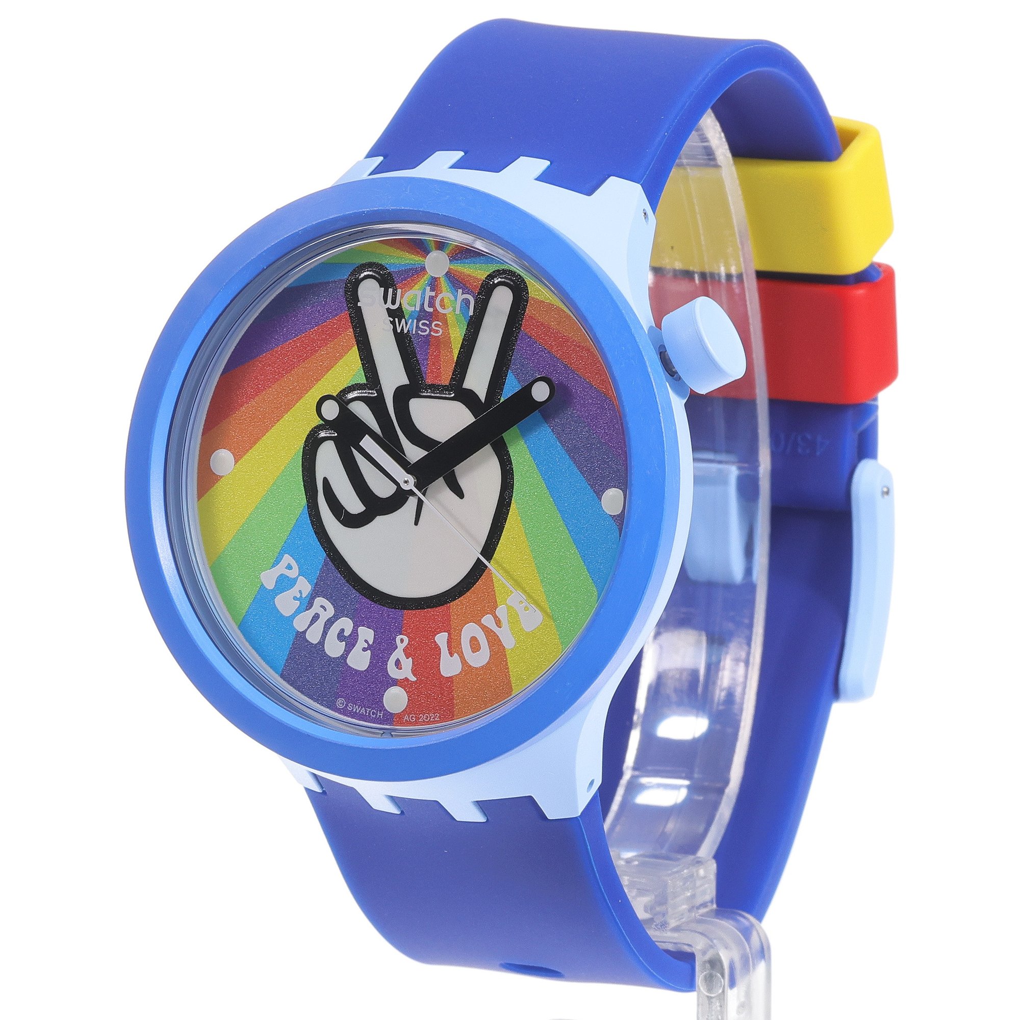 Swatch SB03N105 Big Bold PEACE HAND LOVE zegarek męski fashion-modowy akrylowe