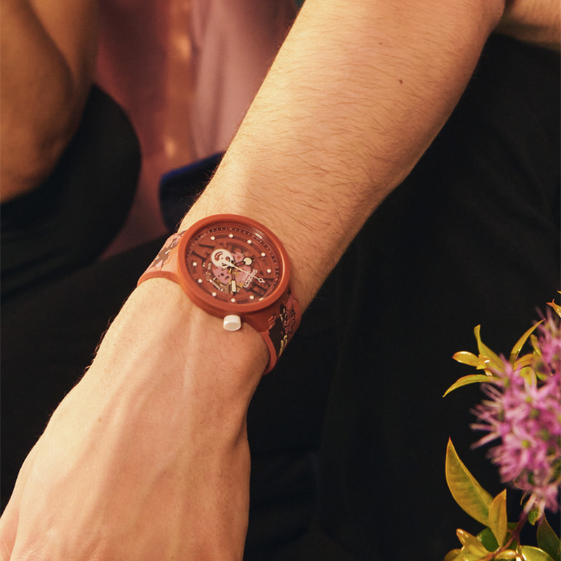 Swatch SB05C100 Big Bold CAMOFLOWER COTTON zegarek męski fashion-modowy akrylowe - miniatura 6