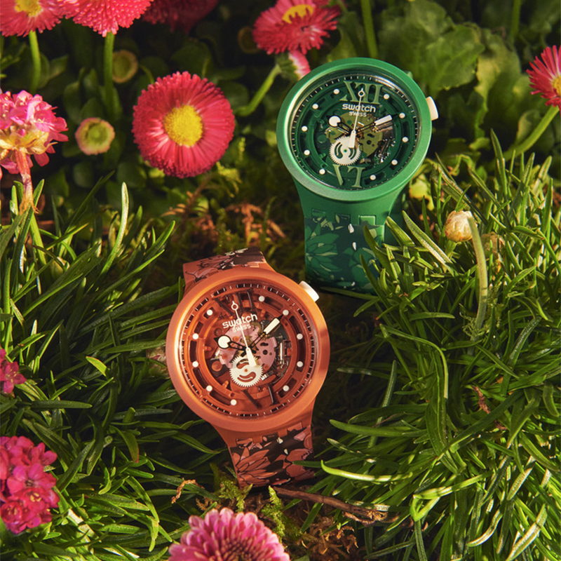 Swatch SB05C100 zegarek brązowy fashion-modowy Big Bold pasek - miniatura 9
