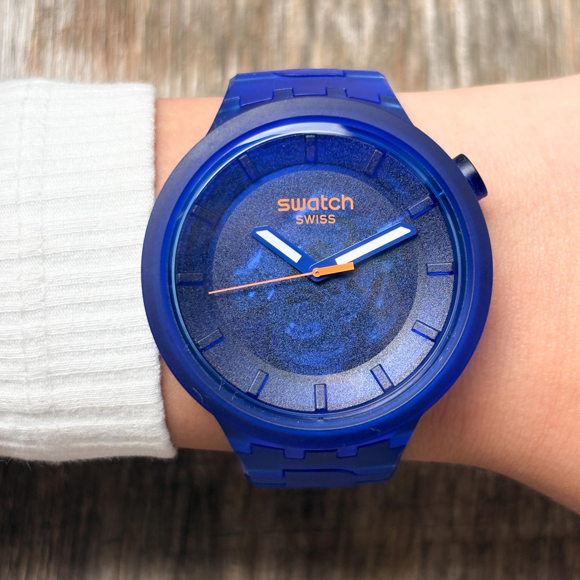 Swatch SB05N116 zegarek niebieski fashion-modowy Big Bold pasek - miniatura 9