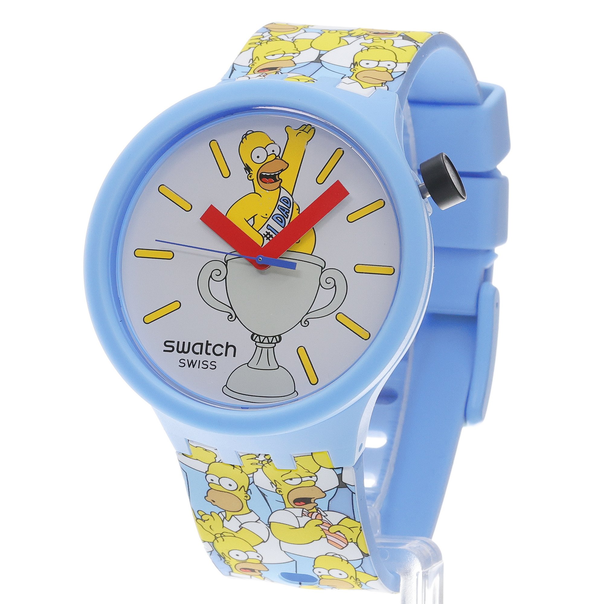 Swatch SB05Z100 BEST DAD EVER Big Bold fashion-modowy zegarek niebieski - miniatura 2