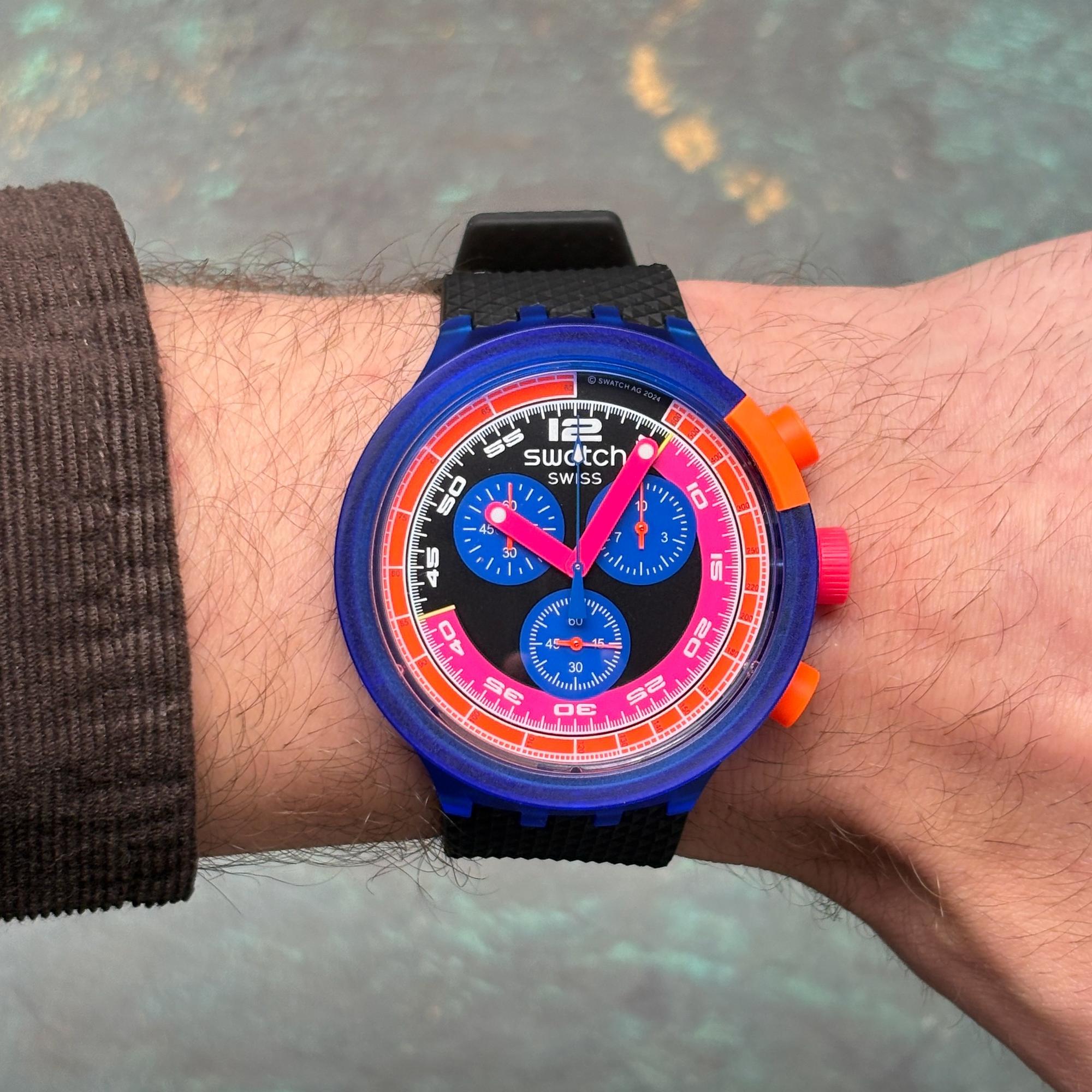 Swatch SB06N101-5300 zegarek męski Big Bold niebieski