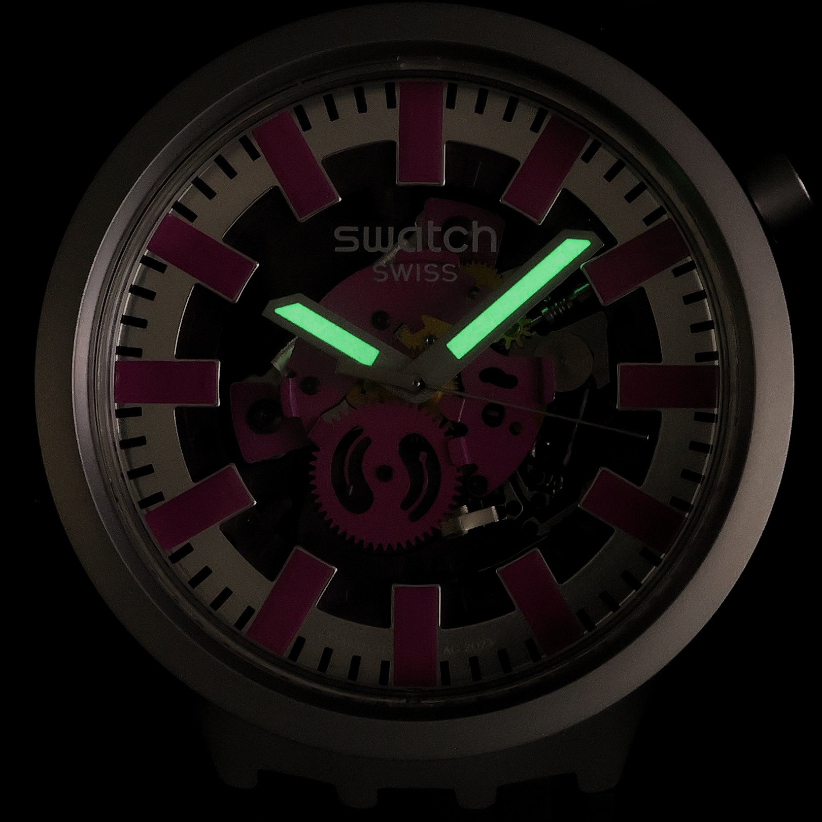 Swatch SB07S120 Audacious Acai 47mm Big Bold fashion-modowy zegarek szary - miniatura 5