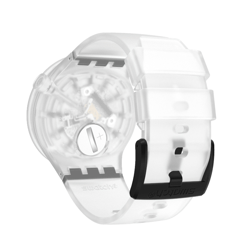Swatch SO27E101 zegarek bezbarwny klasyczny Big Bold pasek - miniatura 4