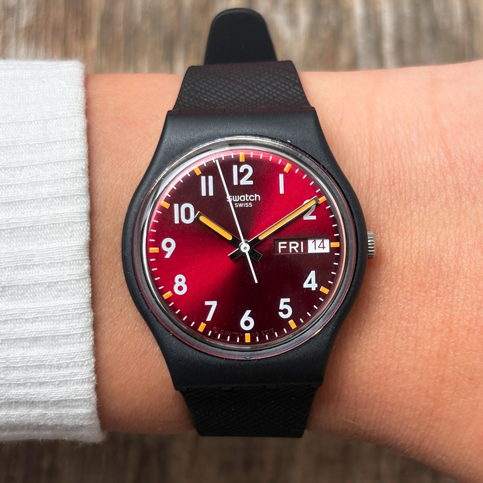 Swatch SO28B704 zegarek czarny klasyczny Originals pasek - miniatura 5