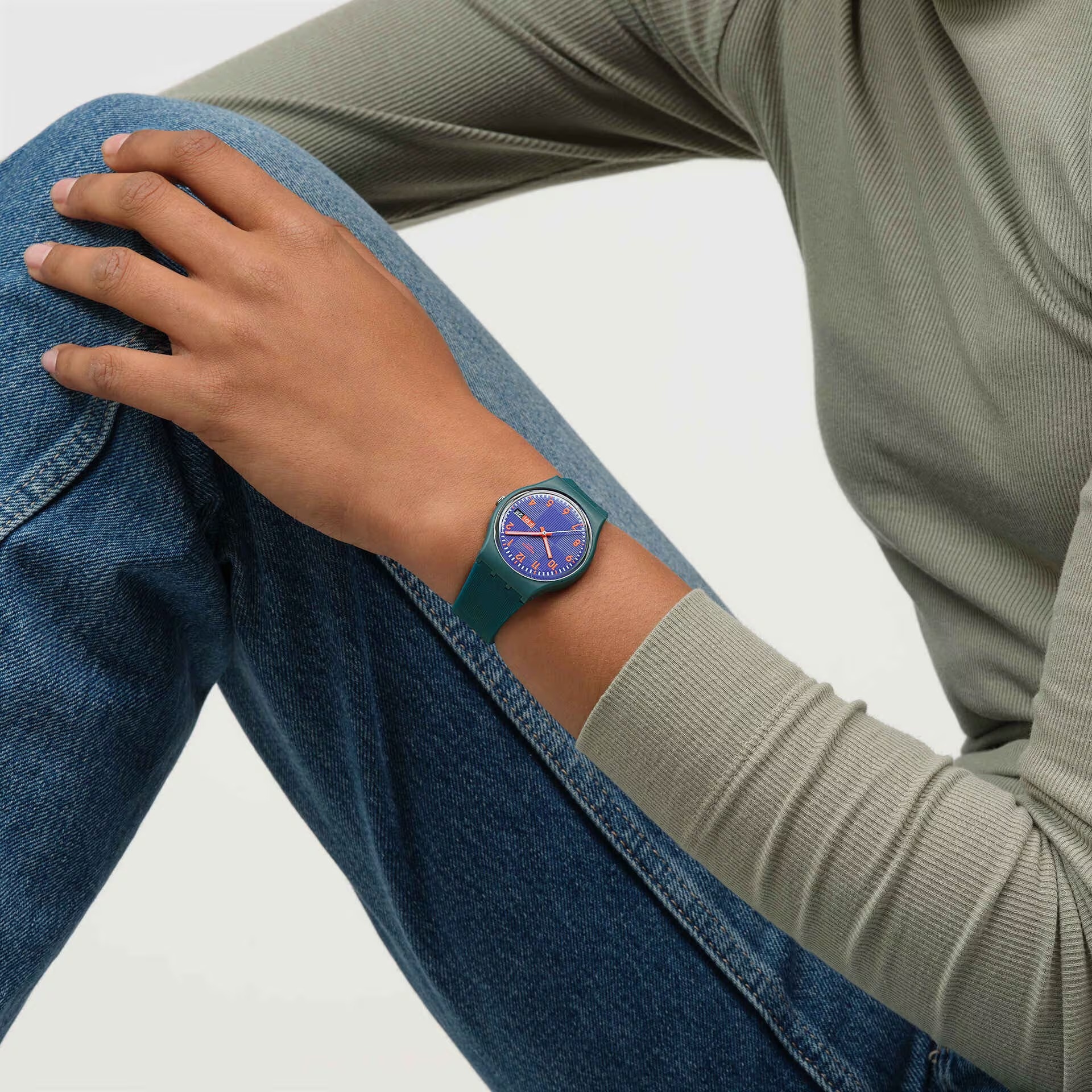 Swatch SO28N706 zegarek zielony klasyczny Originals pasek - miniatura 5