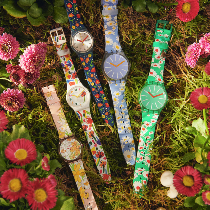 Swatch SO28W108 FLOWERZ Originals New Gent klasyczny zegarek biały - miniatura 8