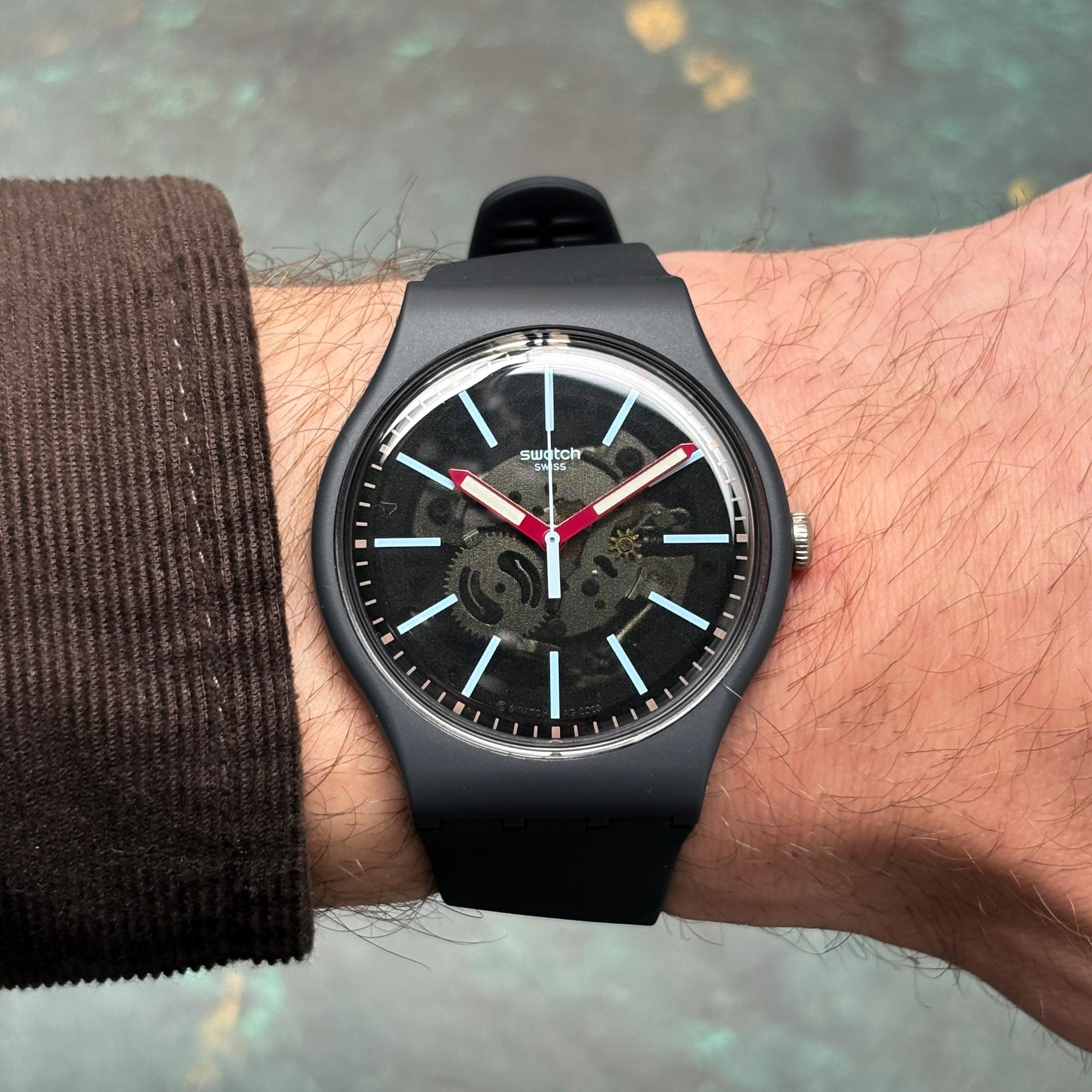 Swatch SO29A101 COBLESTONE STREET Originals klasyczny zegarek szary