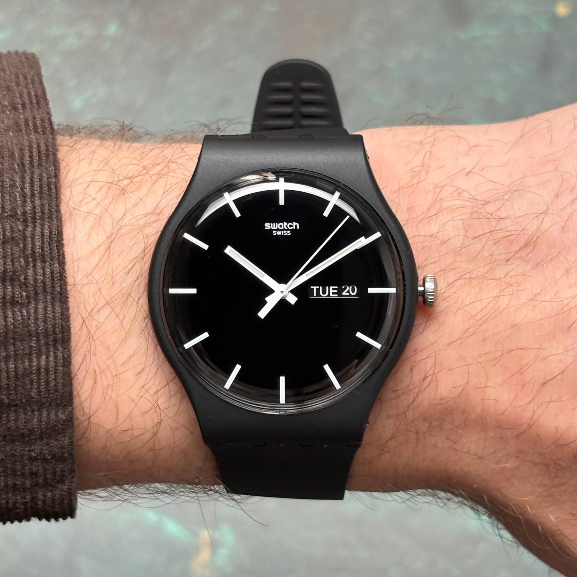Swatch SO29B704 MONO BLACK Originals klasyczny zegarek czarny