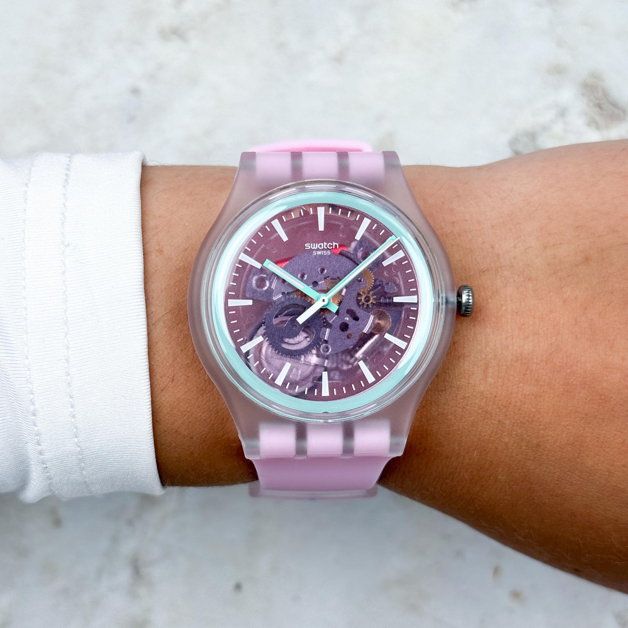 Swatch SO29K121-6000 Originals PERFECTLY PINK PAY zegarek damski klasyczny akrylowe - miniatura 8