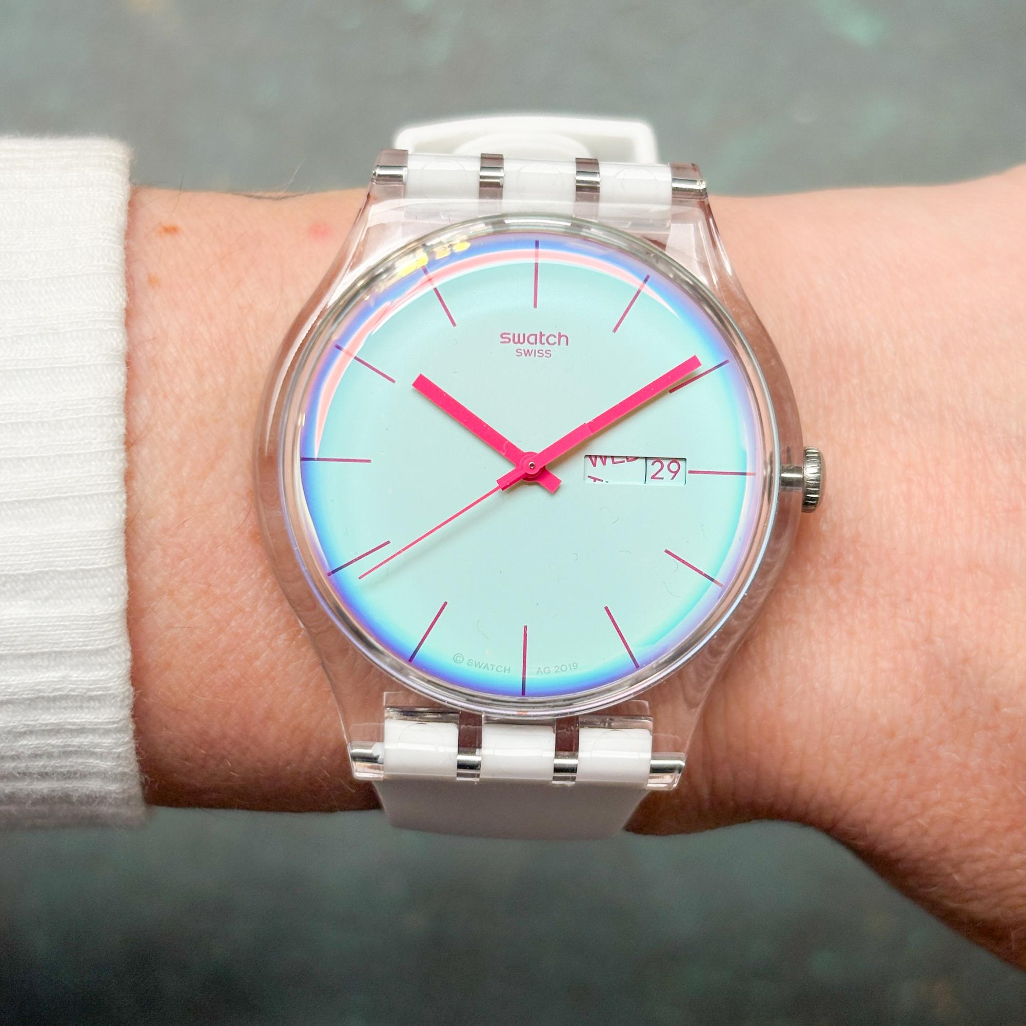 Swatch SO29K704-S14 Originals POLAWHITE zegarek damski klasyczny akrylowe - miniatura 8