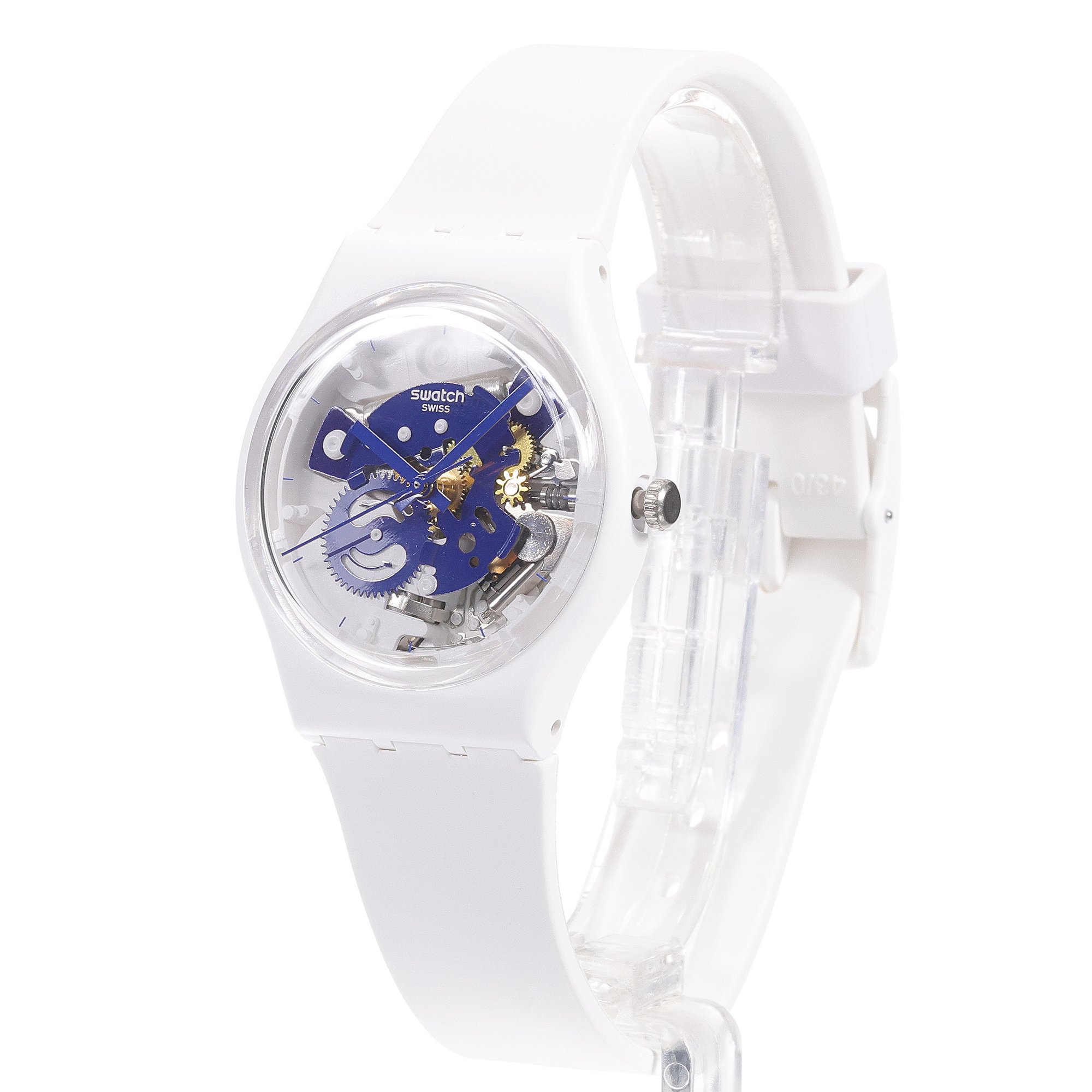 Swatch SO31W103 Gent TIME TO BLUE SMALL zegarek damski klasyczny z tworzywa sztucznego - miniatura 2