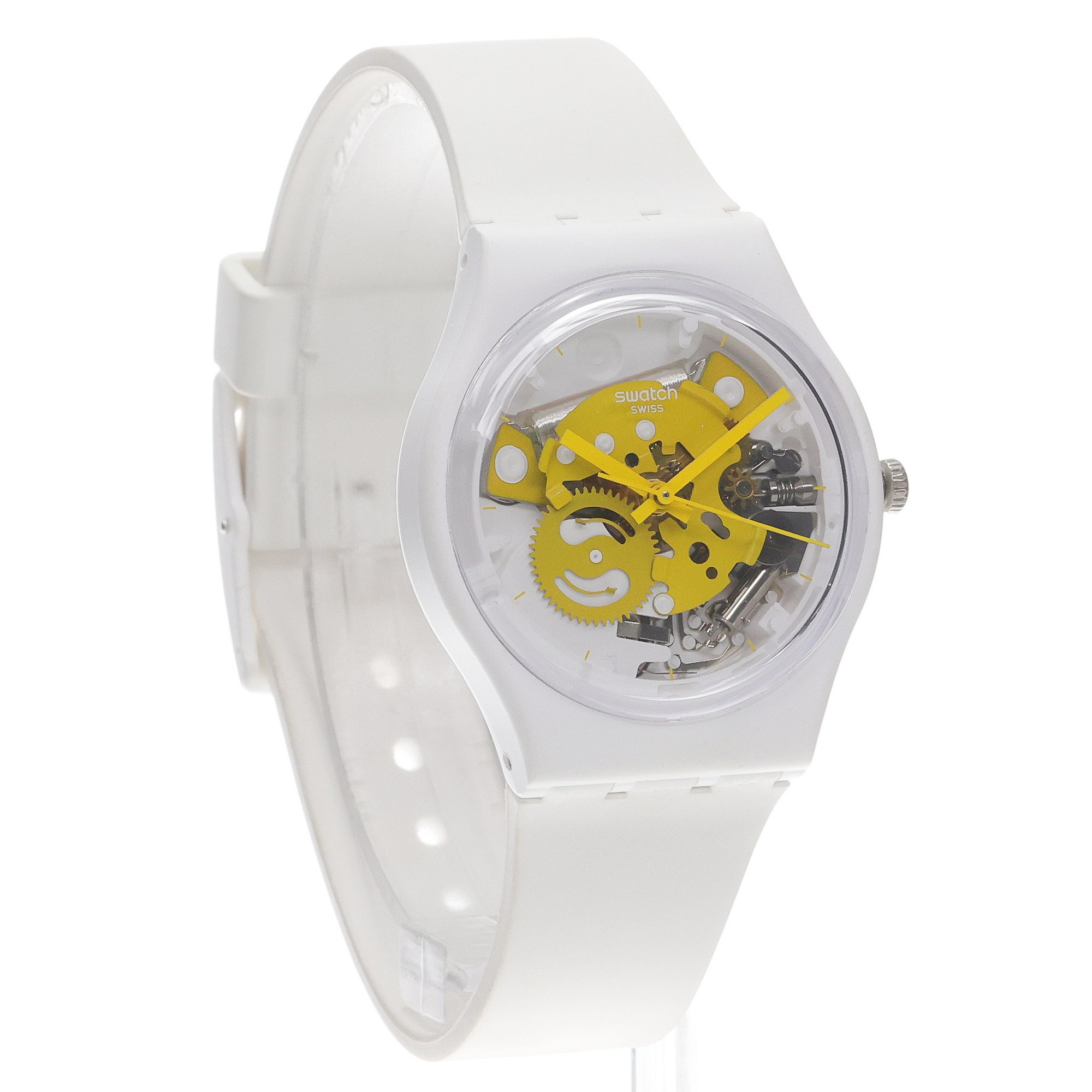 Swatch SO31W105 zegarek biały klasyczny Gent pasek - miniatura 3