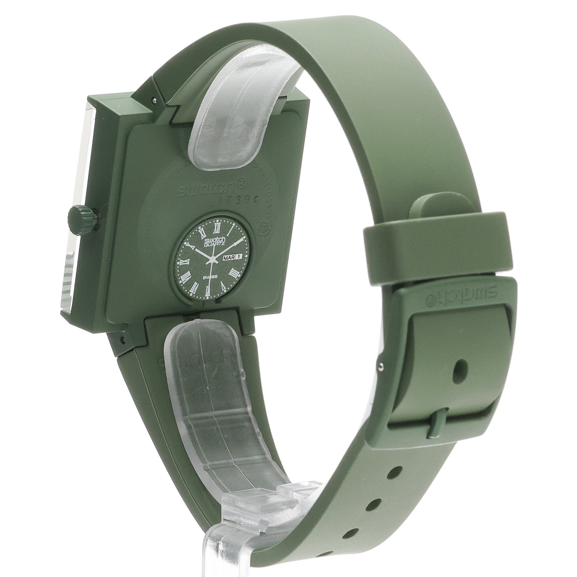 Swatch SO34G700 zegarek zielony klasyczny Bioceramic pasek - miniatura 4