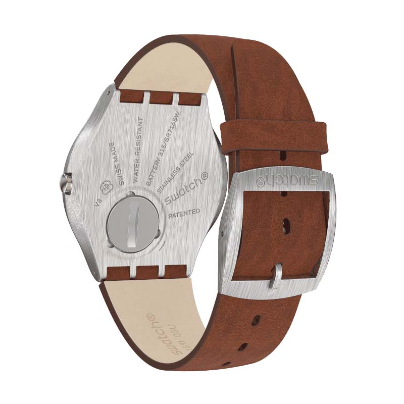 Swatch SS07S108 zegarek srebrny klasyczny Skin pasek - miniatura 4