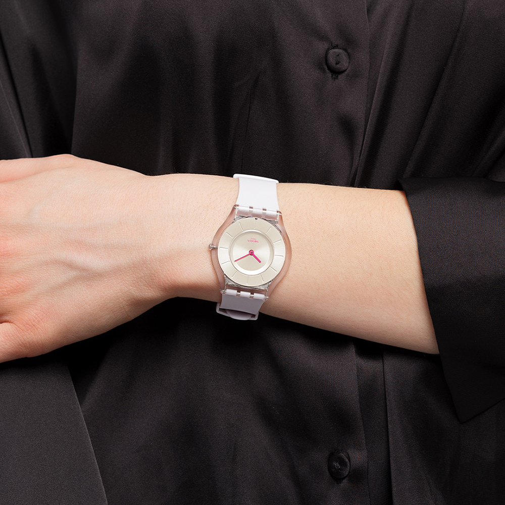 Swatch SS08V101 zegarek różowy klasyczny Skin Classic pasek - miniatura 7
