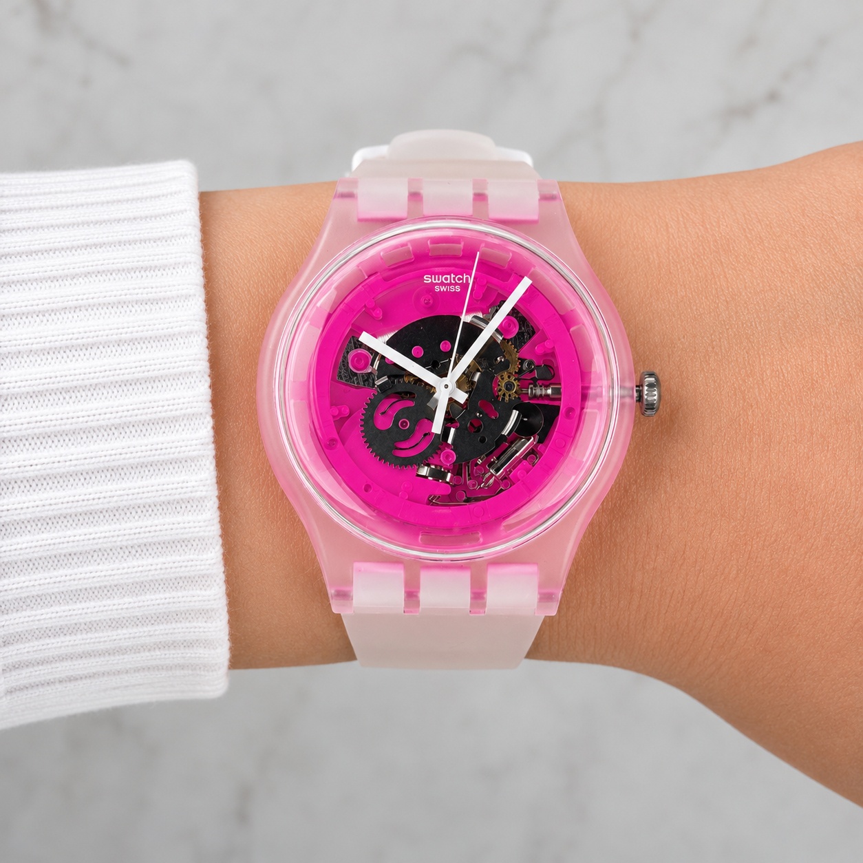 Swatch SUOK130 zegarek bezbarwny fashion-modowy Originals pasek - miniatura 5