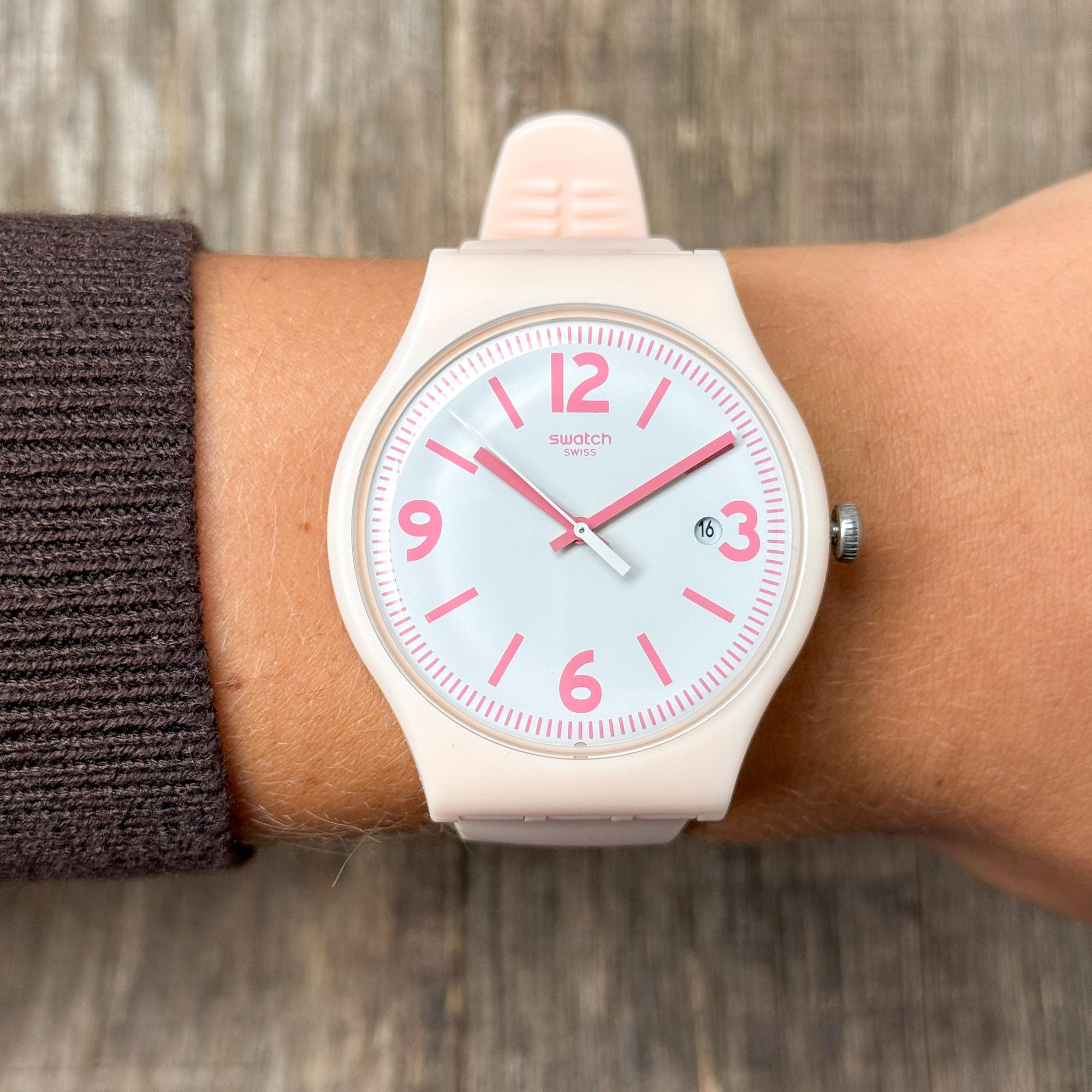 Swatch SUOP400 zegarek różowy fashion-modowy Originals pasek - miniatura 5