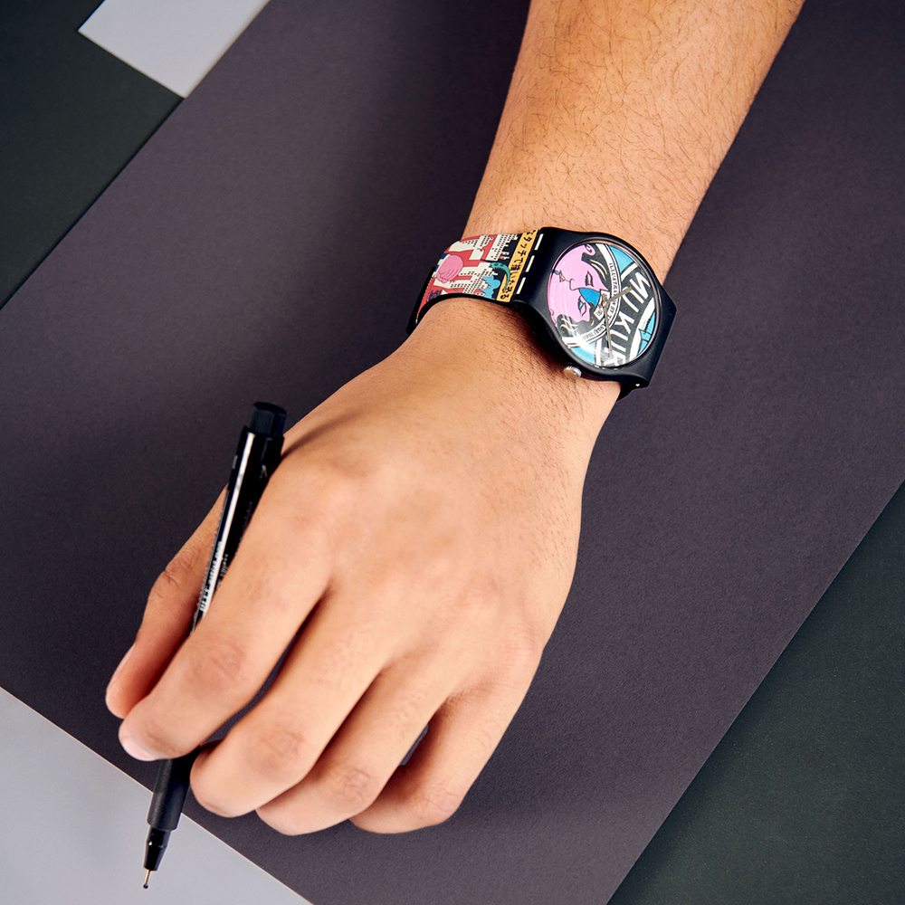 Swatch SUOZ334 zegarek czarny klasyczny Originals pasek - miniatura 7