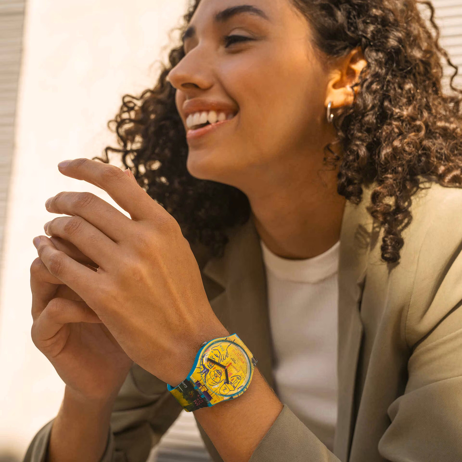 Swatch SUOZ354 Originals HOLLYWOOD AFRICANS BY JM BASQUIAT zegarek męski klasyczny akrylowe - miniatura 8