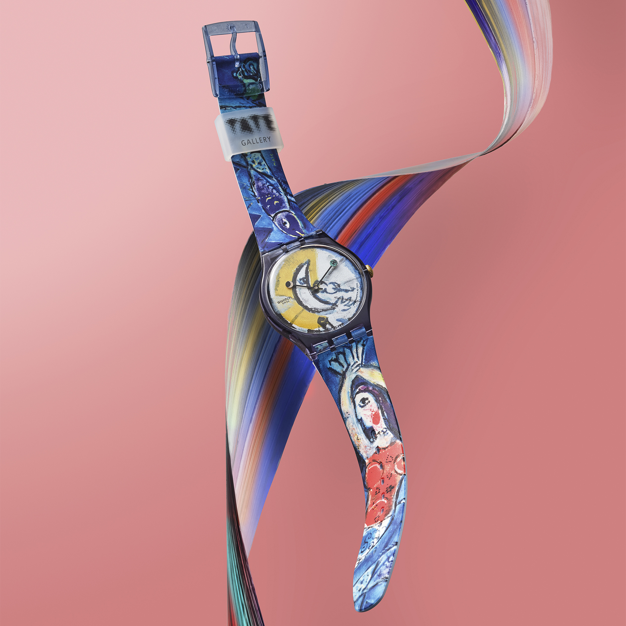 Swatch SUOZ365 CHAGALLS BLUE CIRCUS Originals klasyczny zegarek niebieski - miniatura 9