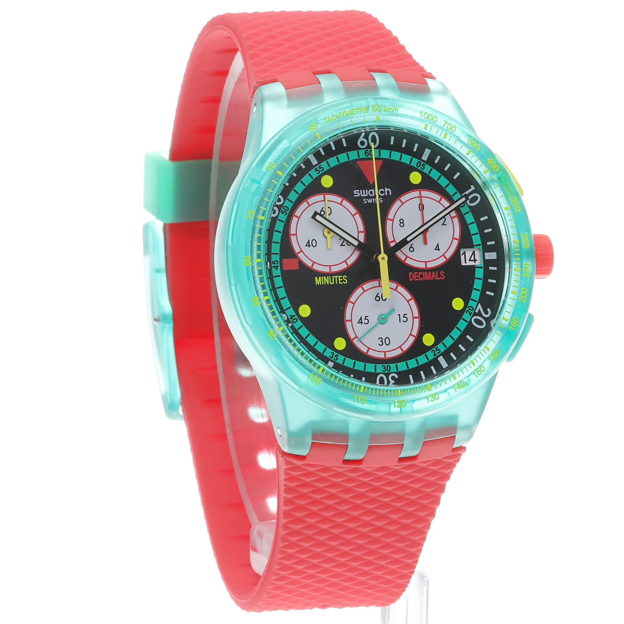 Swatch SUSG409 zegarek zielony sportowy pasek