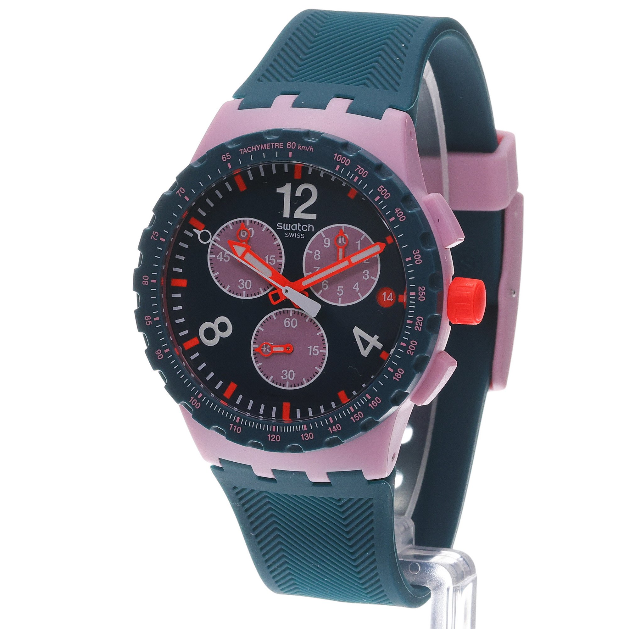 Swatch SUSP400 Chrono Moment Of Rose Originals fashion-modowy zegarek zielony - miniatura 2