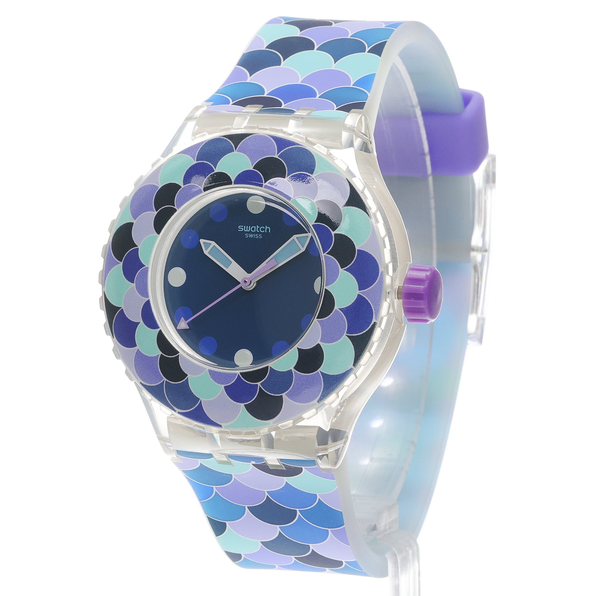 Swatch SUUK110 zegarek niebieski fashion-modowy Originals pasek - miniatura 2