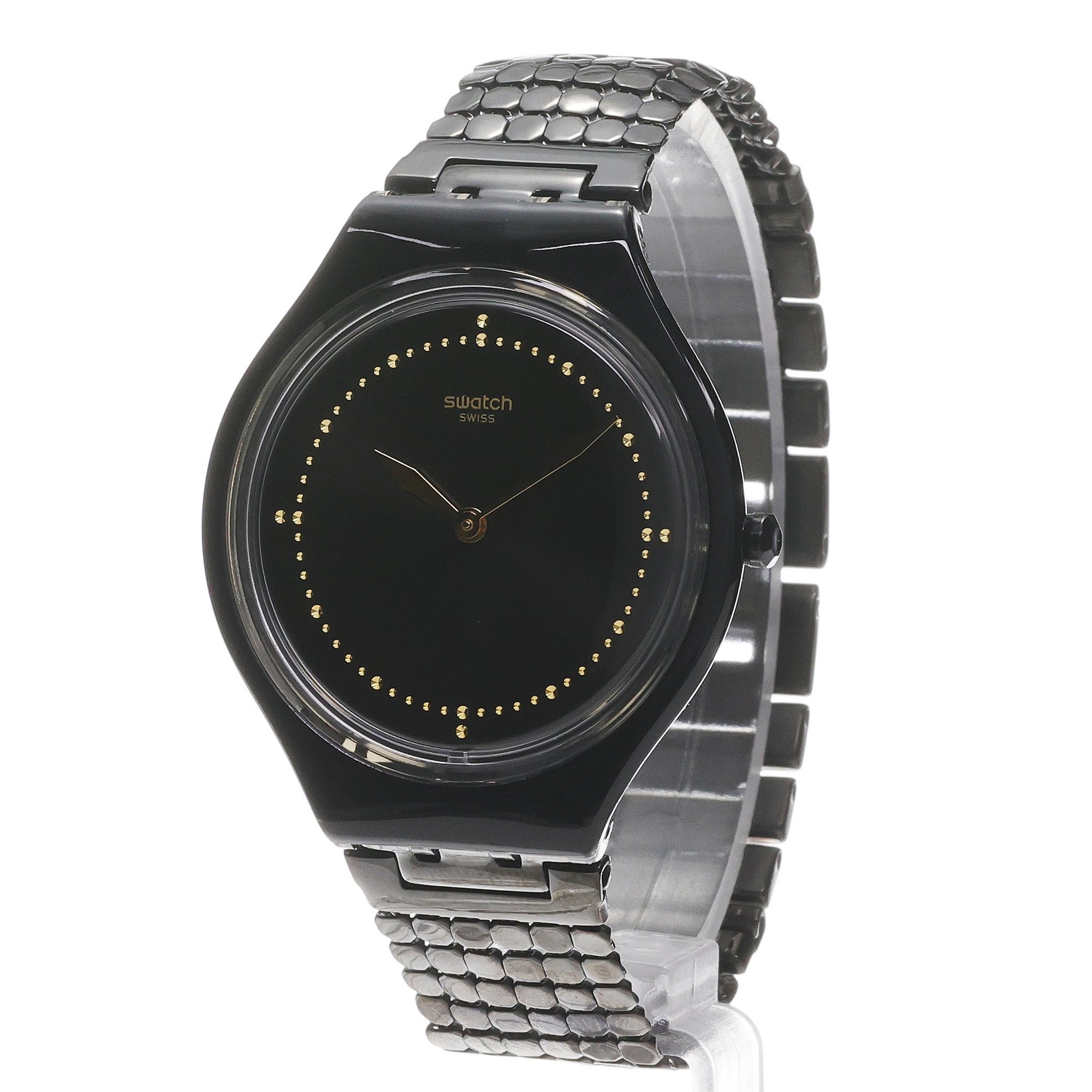 Swatch SVOB103GB zegarek czarny klasyczny Skin bransoleta