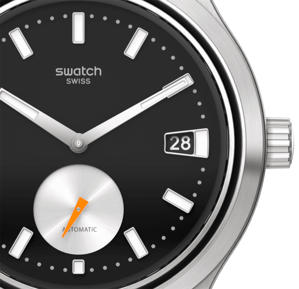 Swatch SY23S406G zegarek srebrny klasyczny Sistem 51 pasek - miniatura 2